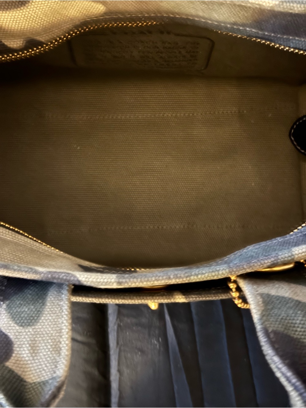 Coach Camouflage Canvas Mini Tote - Green, Black, Tan - Picture 12 of 16